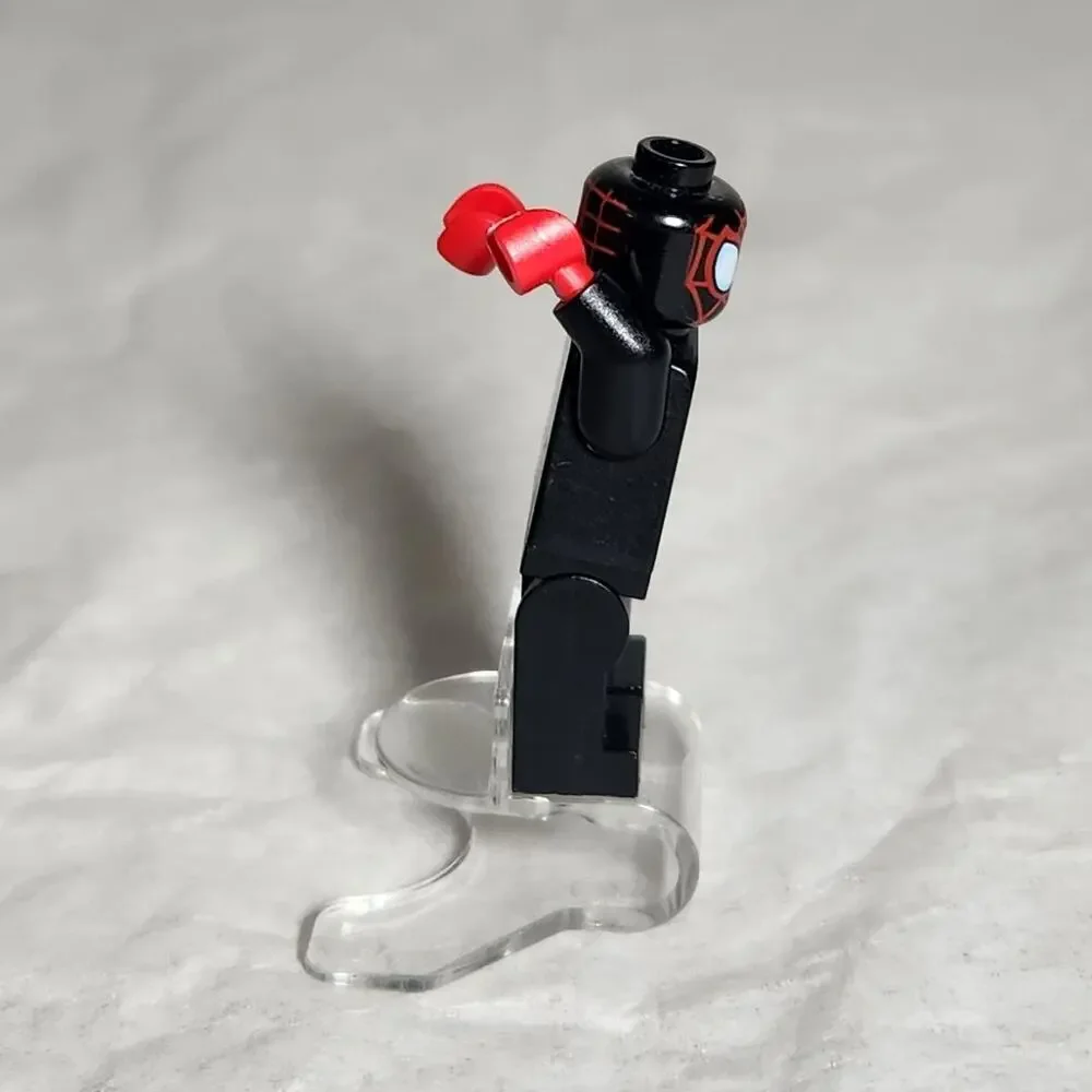 Lego Miles Morales Spider-Man Minifigure 76036 With Stand VG Pre-owned